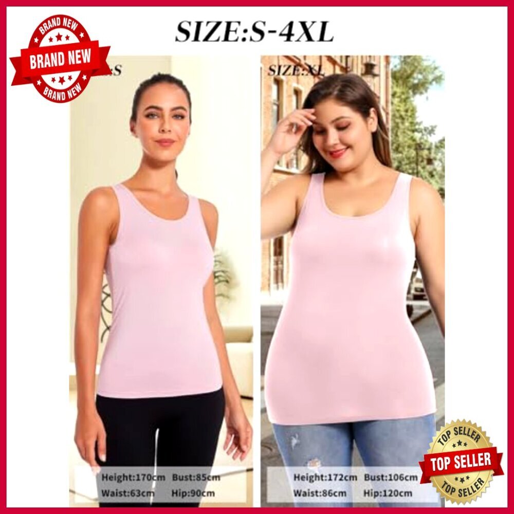 Built-in Bra Tank Top for Women, Casual Yoga Layer Camisole, S-3XL - Picture 5 of 6